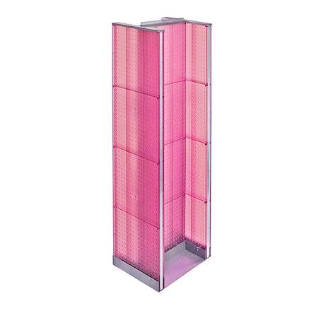 Azar Displays H-Unit Pegboard Floor Display on Revolving Base. Spinner Rack Stand. 700430-PNK